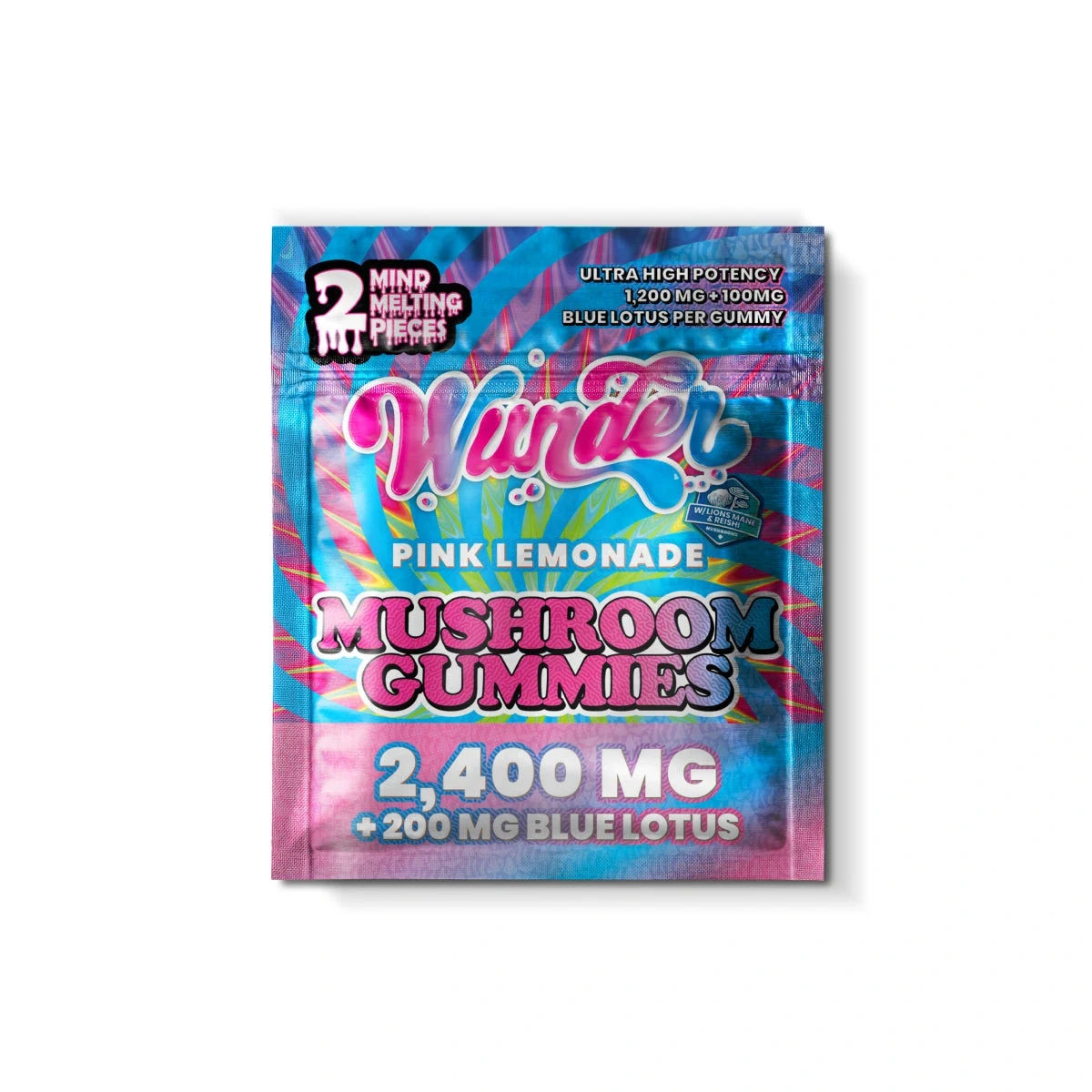 Wunder Mushroom Gummies + Blue Lotus — Pink Lemonade — 2ct